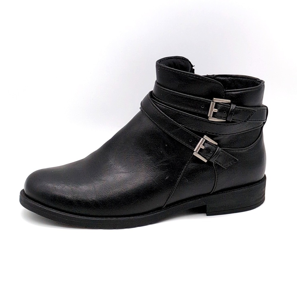 Yuu Shoes Boots Womens Black Calissa 8 Wide Ankle Bootie Side Zip Memory Foam